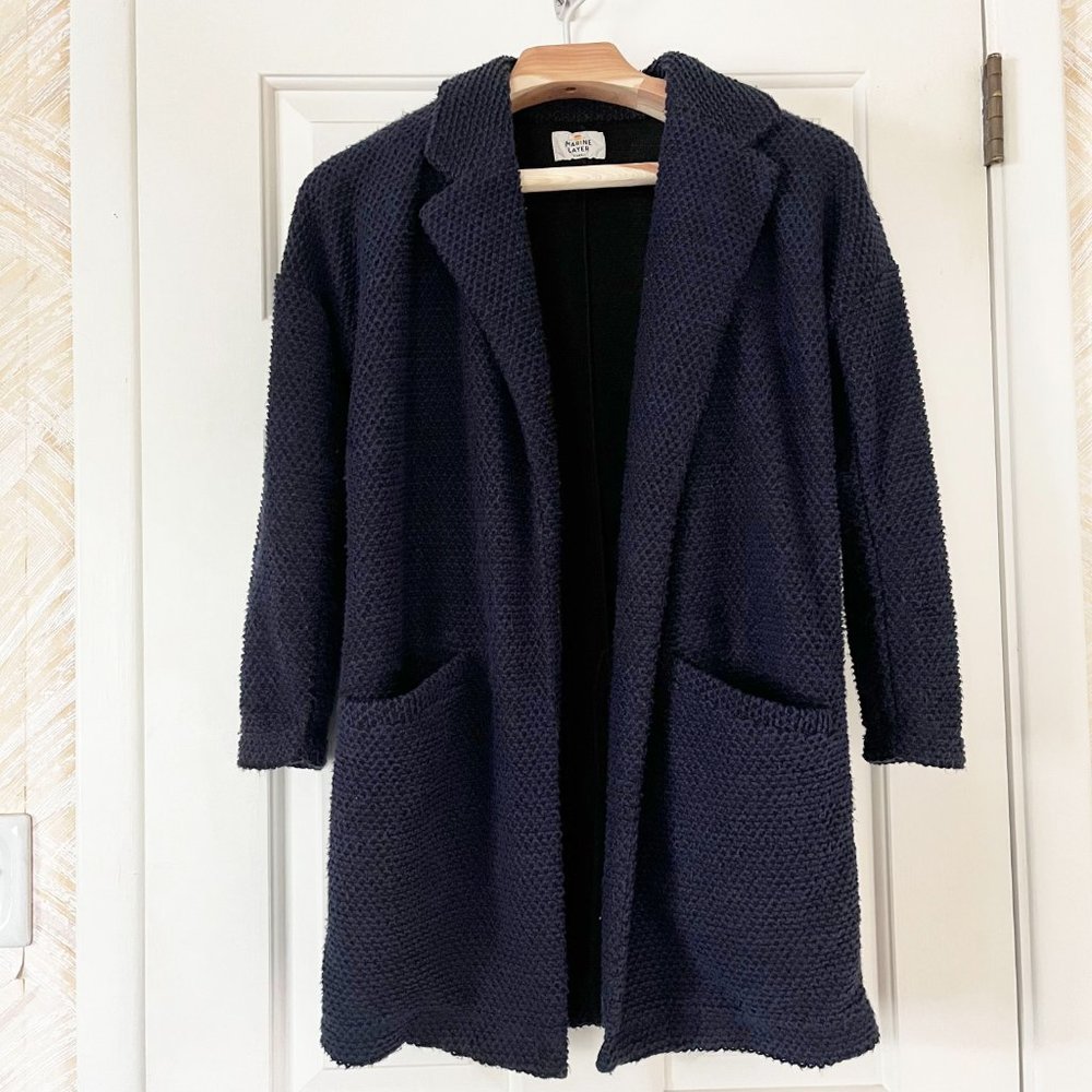 Marine Layer Birdseye  Coat in Navy- Used